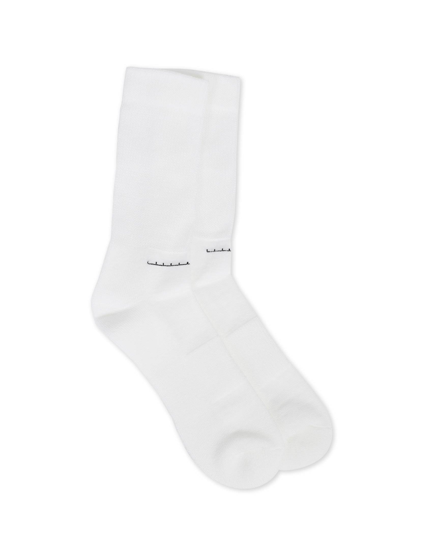 Random Identities Ris Cases Logo Sock in White with cushioned sole and contoured arch band