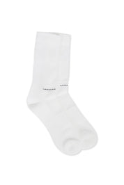 Random Identities Ris Cases Logo Sock in White with cushioned sole and contoured arch band