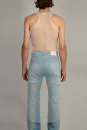 Longline mesh tank in White made from 100 percent polyester