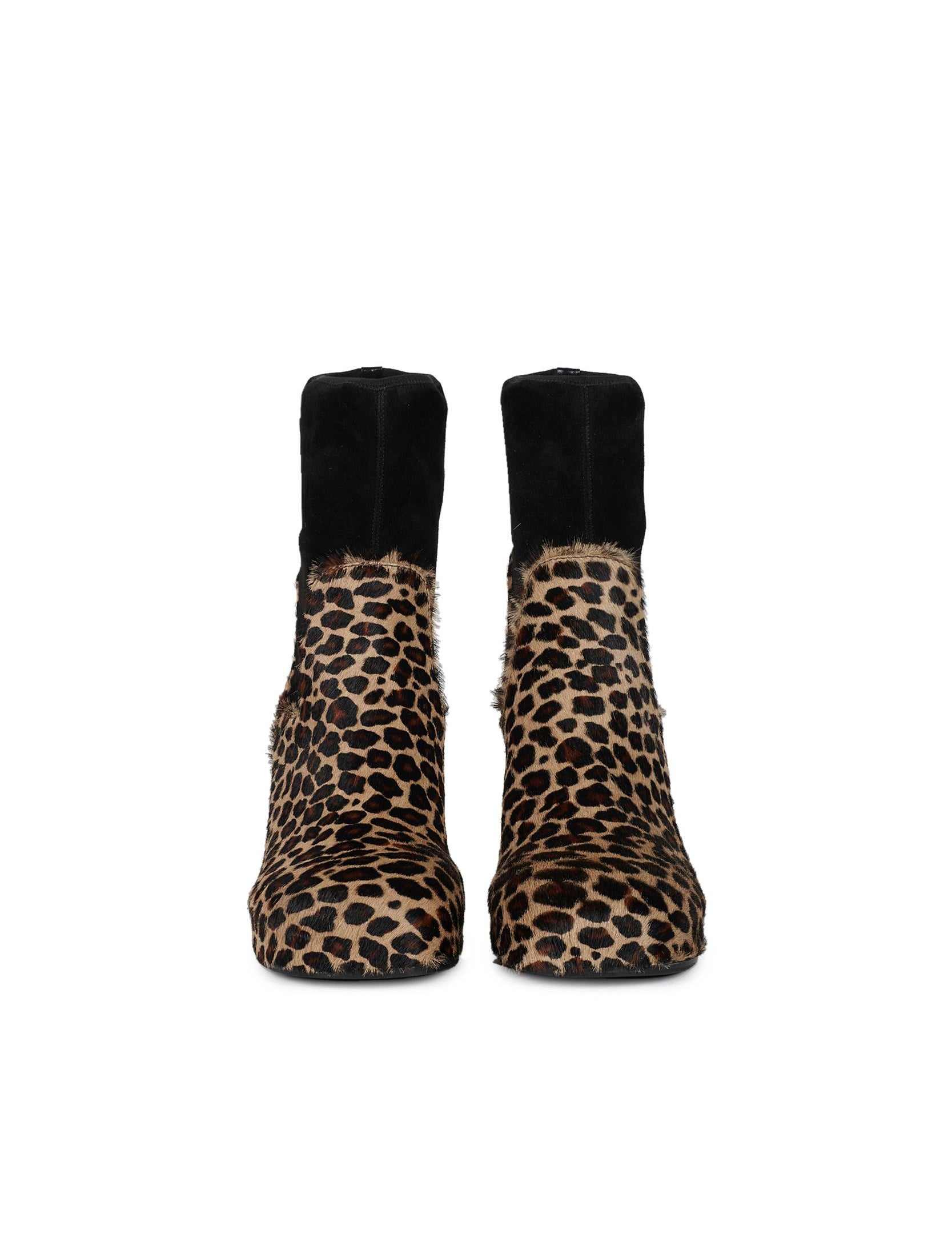 Black Leopard platform ankle boot with 9 cm heel and 3 cm platform by Random Identities